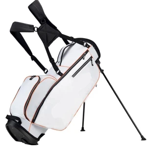 Elegante witte standaard golftas met logo