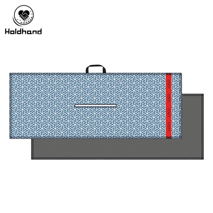 Aangepaste microfiber sublimatie patroon golfhanddoek wafel groothandel golfhanddoek met magneet golftas handdoek
