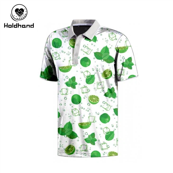 Fresh Green Lemon Golf Polo Shirt Groothandel Custom Logo