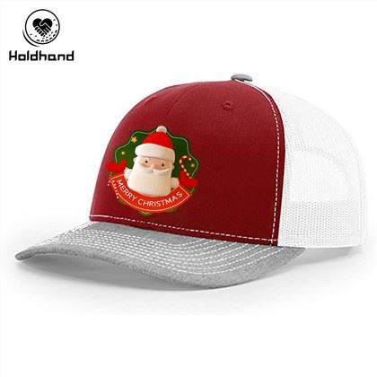 Kerstman Ontwerp Trucker Hoed Mesh Baseball Cap Verstelbare Snapback Custom