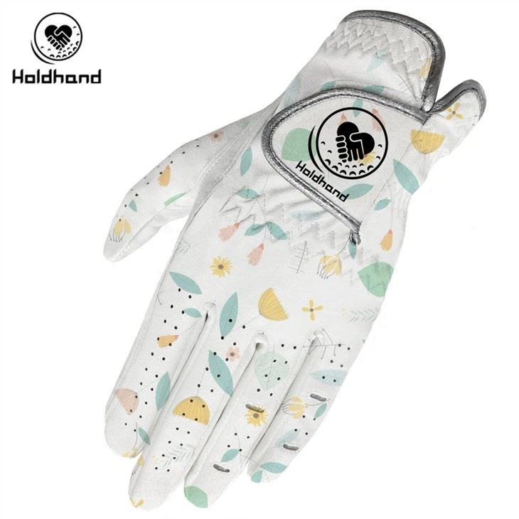 Super comfortabel gegarandeerd stijlvol logo OEM mode patroon PU lederen golfhandschoenen